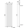 Mexen Texas Dekorationsheizkörper 1800 x 460 mm, 965 W, schwarz - W203-1800-460-00-70
