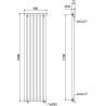 Mexen Texas dekorativer Heizkörper 1800 x 460 mm, 965 W, schwarz - W203-1800-460-00-70
