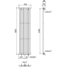 Mexen Tulsa Dekorativer Heizkörper 1600 x 420 mm, 613 W, schwarz - W219-1600-420-00-70