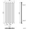 Mexen Waco Dekorativer Heizkörper 1544 x 694 mm, 1550 W, weiß - W217-1544-694-00-20