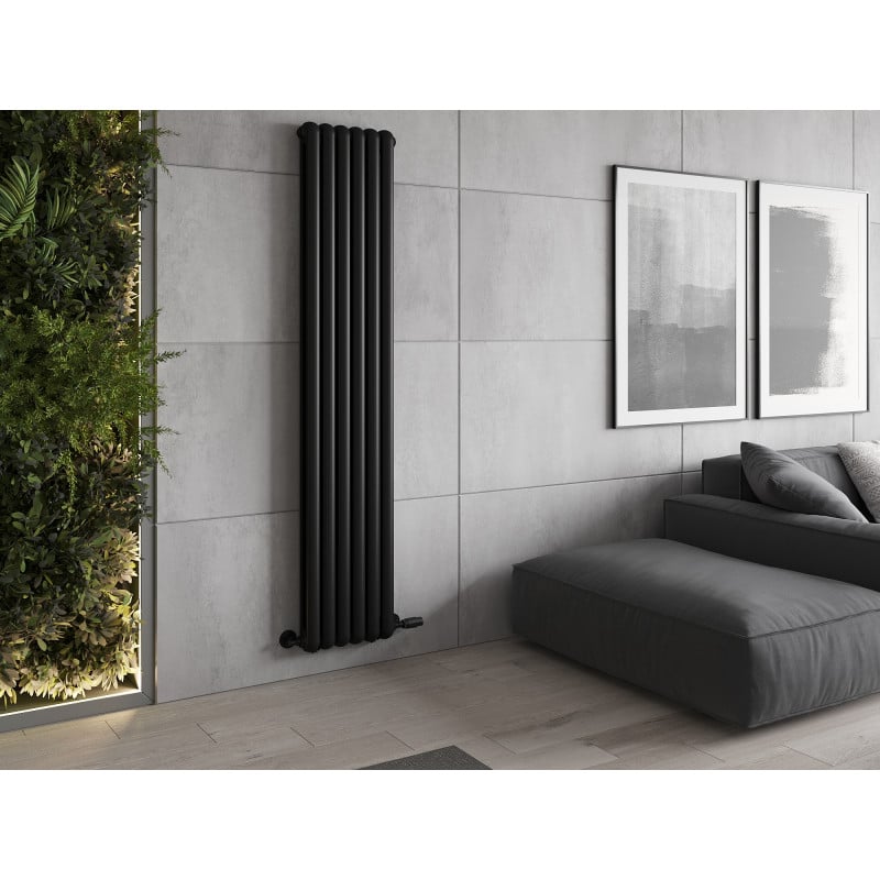 Mexen Kent dekorativer Heizkörper 1882 x 380 mm, 1392 W, schwarz - W216-1882-380-00-70