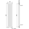 Mexen Kent dekorativer Heizkörper 1882 x 380 mm, 1392 W, schwarz - W216-1882-380-00-70