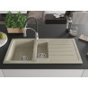 Mexen Andres Granitspüle 1,5-Becken mit Abtropffläche und Küchenarmatur Aster, beige - 6515-69-73450-07
