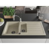 Mexen Andres granitspüle 1,5-fach mit abtropffläche und küchenarmatur Aster, beige - 6515-69-73450-07-B