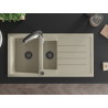 Mexen Andres granitspüle 1,5-fach mit abtropffläche und küchenarmatur Aster, beige - 6515-69-73450-07-B