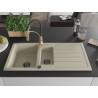 Mexen Andres Granitspüle 1,5-Becken mit Abtropffläche und Küchenarmatur Aster, beige - 6515-69-73450-57-B