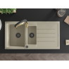 Mexen Andres Granitspüle 1,5-Becken mit Abtropffläche und Küchenarmatur Aster, beige - 6515-69-73450-57-B