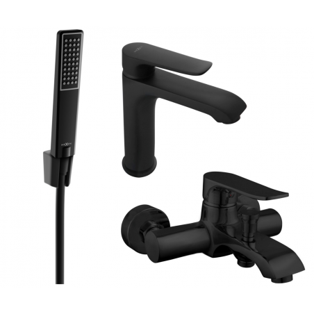 Mexen Pecos R72 Badewannen-Set, schwarz - 72703R72-70
