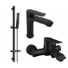 Mexen Pecos DQ72 Badewannen-Set, schwarz - 72703DQ72-70