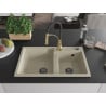 Mexen Tomas Granitspüle 2-Kammer mit Küchenarmatur Aster, beige - 6516-69-73450-57-B