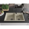 Mexen Tomas Granitspüle 2-Kammer mit Küchenarmatur Aster, beige - 6516-69-73450-70-B
