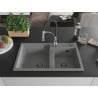 Mexen Tomas Granitspüle 2-Kammer mit Küchenarmatur Aster, grau - 6516-71-73450-07-B