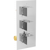 Mexen Cube thermostatische Wannen- und Brausearmatur 3-fach-Ausgang, Chrom - 77503-00