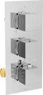 Mexen Cube thermostatische Wannen- und Duscharmatur 3-Ausgänge, Chrom - 77503-00