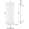Mexen Boston dekorativer Heizkörper 1200 x 452 mm, 611 W, schwarz - W213-1200-452-00-70