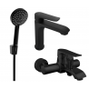 Mexen Pecos R75 Badewannenset, schwarz - 72703R75-70