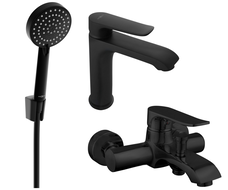 Mexen Pecos R75 Badewannenset, schwarz - 72703R75-70