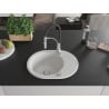 Mexen Kevin Granitspüle 1-Becken mit Abtropffläche und Küchenarmatur Aster, weiß - 6517-20-73450-07