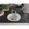 Mexen Kevin Granitspüle 1-Becken mit Abtropffläche und Küchenarmatur Aster, weiß - 6517-20-73450-07-B