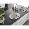 Mexen Kevin 1-becken Granit-Spüle mit Abtropffläche und Küchenarmatur Aster, weiß - 6517-20-73450-57-B
