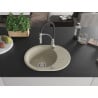 Mexen Kevin Granitspüle 1-Becken mit Abtropffläche und Küchenarmatur Aster, beige - 6517-69-73450-07