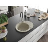 Mexen Kevin Granitspüle 1-Becken mit Abtropffläche und Küchenarmatur Aster, beige - 6517-69-73450-07