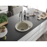 Mexen Kevin Granitspüle 1-beckig mit Abtropffläche und Küchenarmatur Aster, beige - 6517-69-73450-07-B