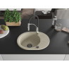 Mexen Kevin Granitspüle 1-beckig mit Abtropffläche und Küchenarmatur Aster, beige - 6517-69-73450-07-B