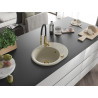 Mexen Kevin Granitspüle 1-beckig mit Abtropffläche und Küchenarmatur Aster, beige - 6517-69-73450-57-G