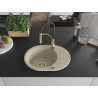 Mexen Kevin Granitspüle 1-beckig mit Abtropffläche und Küchenarmatur Aster, beige - 6517-69-73450-57-G