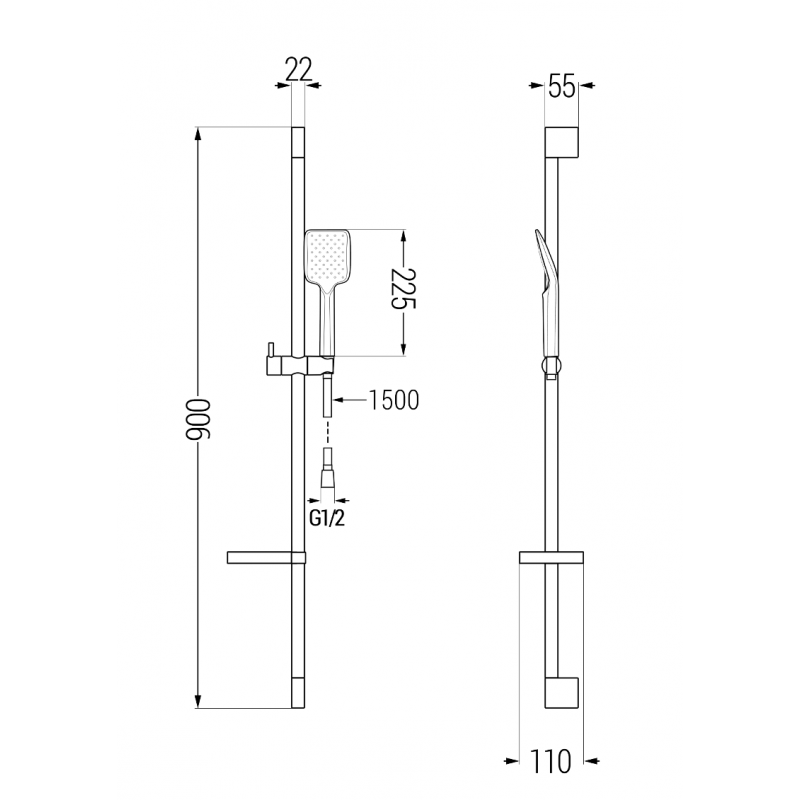 Mexen Pecos DS75 Wannen-Set, Chrom - 72703DS75-00