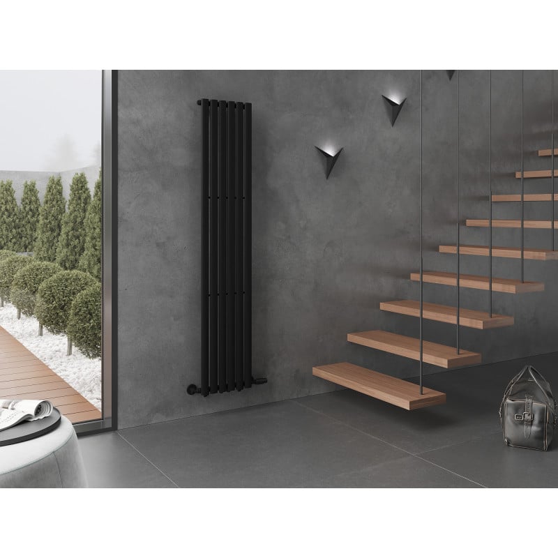 Mexen Oregon dekorativer Heizkörper 1800 x 360 mm, 604 W, schwarz - W202-1800-350-00-70