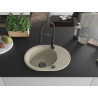Mexen Kevin granitspüle 1-becken mit abtropffläche und küchenarmatur Aster, beige - 6517-69-73450-70-B