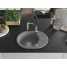 Mexen Kevin Granitspüle 1-becken mit Abtropffläche und Küchenarmatur Aster, grau - 6517-71-73450-07