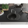 Mexen Kevin Granitspüle 1-beckig mit Abtropffläche und Küchenarmatur Aster, schwarz/gold metallic - 6517-75-73450-07-B