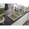 Mexen Carlos Granitspüle 1,5-Kammer mit Küchenarmatur Aster, beige - 6518-69-73450-57-G