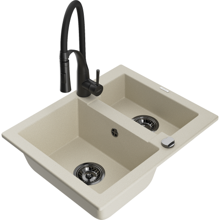 Mexen Carlos 1,5-Kammer-Granitzum mit Küchenarmatur Aster, beige - 6518-69-73450-70-B