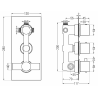 Mexen Cube thermostatische Wannen-Duscharmatur 3-Ausgänge, weiß - 77503-20