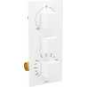 Mexen Cube thermostatische Wannen-Duscharmatur 3-Ausgänge, weiß - 77503-20
