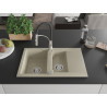 Mexen Gaspar Granitspüle 1,5-becken mit Abtropffläche und Küchenarmatur Aster, Beige - 6507-69-73450-07