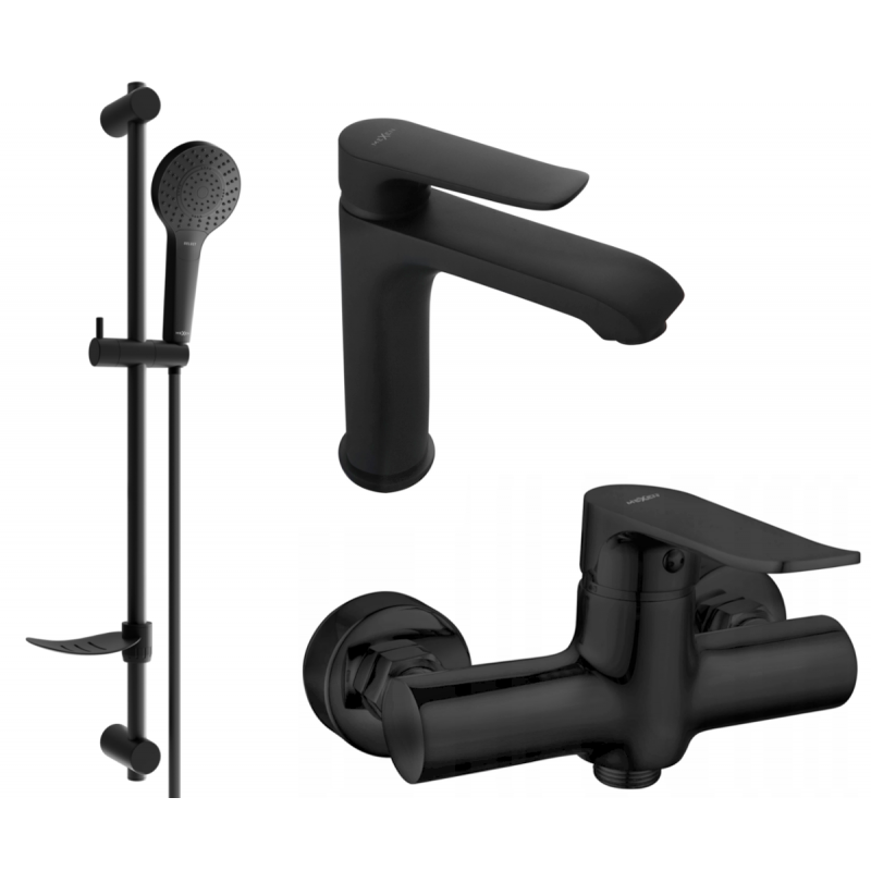 Mexen Pecos DF05 Duschset, schwarz - 72704DF05-70