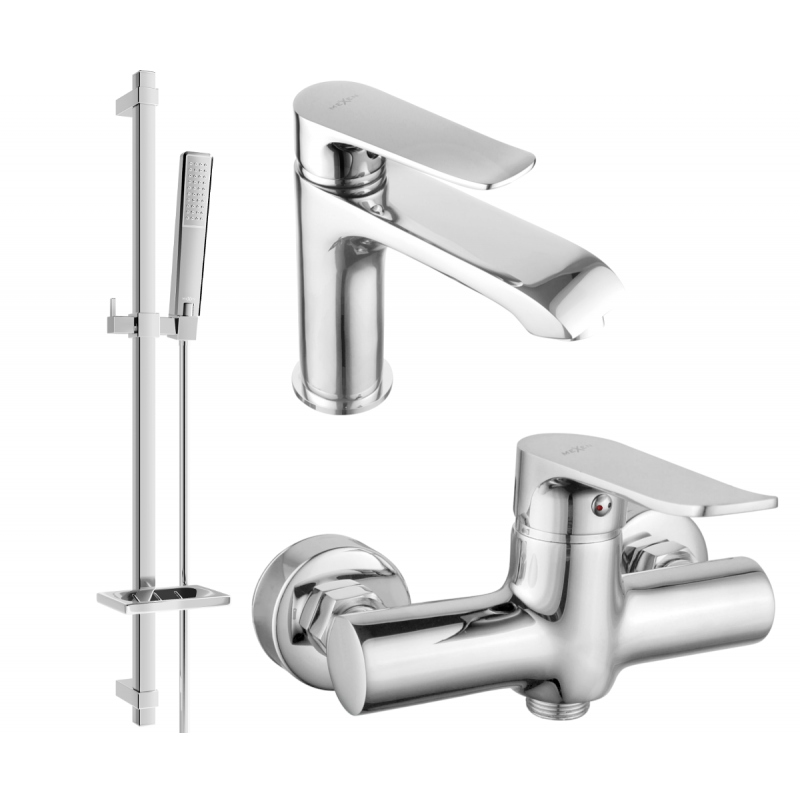 Mexen Pecos DQ72 Duschset, Chrom - 72704DQ72-00