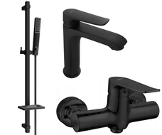 Mexen Pecos DQ72 Duschset, schwarz - 72704DQ72-70
