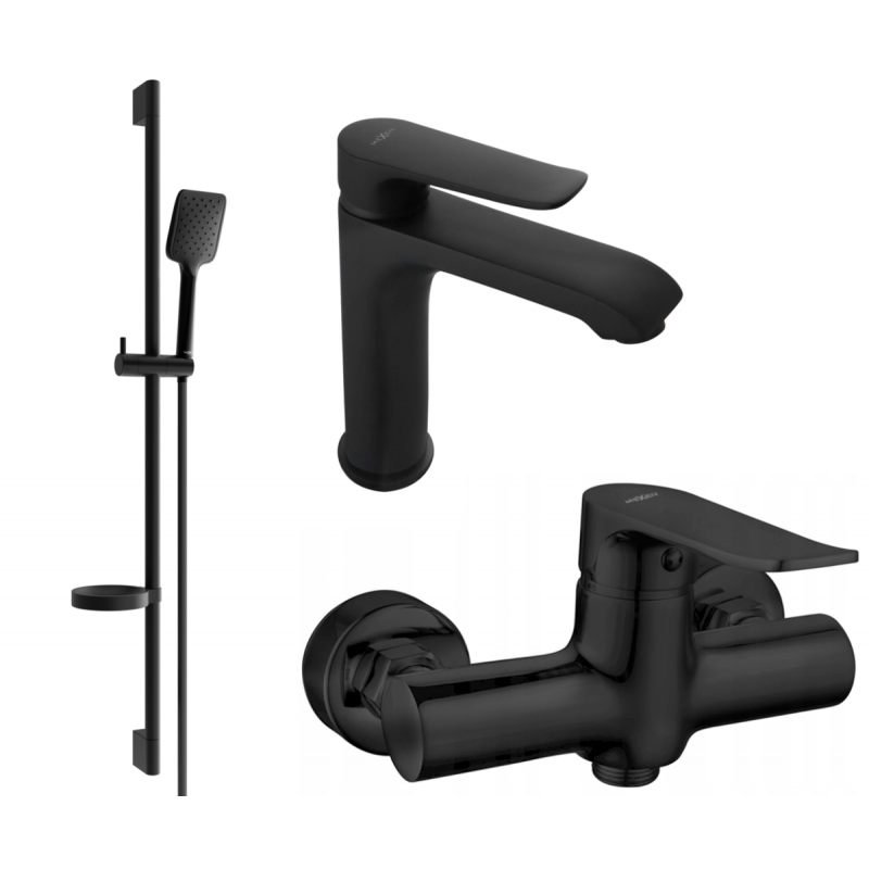 Mexen Pecos DS62 Duschset, schwarz - 72704DS62-70