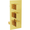 Mexen Cube Thermostatische Wannen-Duscharmatur mit 3 Ausgängen, gold - 77503-50