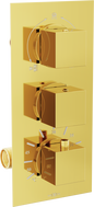 Mexen Cube Thermostatische Wannen-Duscharmatur mit 3 Ausgängen, gold - 77503-50