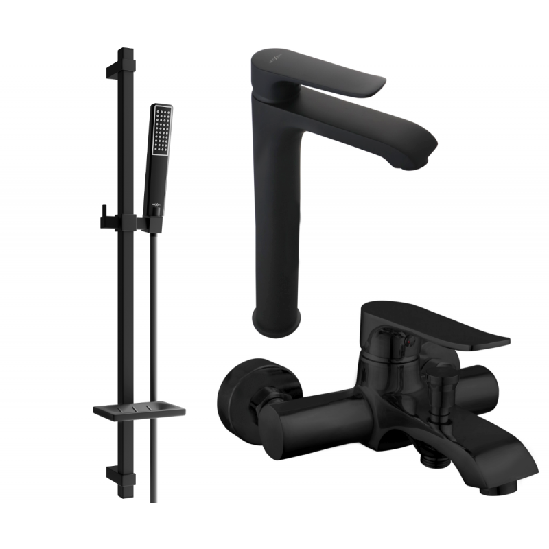 Mexen Pecos DQ72 Badezimmerset, schwarz - 72713DQ72-70