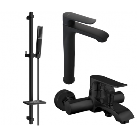 Mexen Pecos DQ72 Badezimmerset, schwarz - 72713DQ72-70