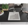 Mexen Vito Granitspüle 1-Becken mit Küchenarmatur Flora, weiß - 6503-20-670401-00