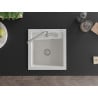 Mexen Vito Granitspüle 1-Becken mit Küchenarmatur Flora, weiß - 6503-20-670401-00